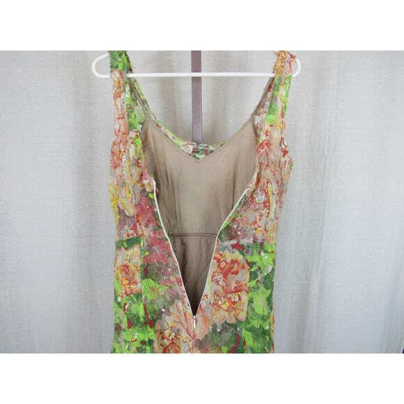Tracy Reese Size 6 Deconstructed Froth Dress Pink Green Floral Lace Artsy Tank - Picture 12 of 13